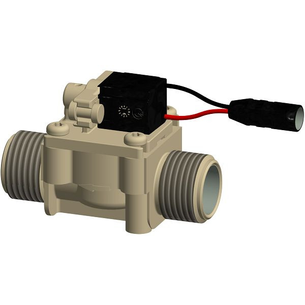 KWC Magnetventil DN 7, Anschlüsse beidseitig G 1/2 B, bistabil, mit wasserdichtem Stecker, 6 V DC, 2030070170