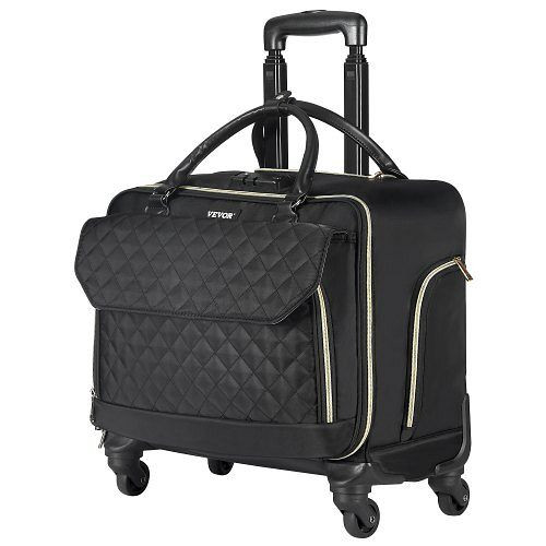 VEVOR Laptop Notebook Trolley Aktenkoffer Notebooktasche 17,3 inch / 43,9 cm Schwarz/Gold, LGSTDNB173INYPT18V0