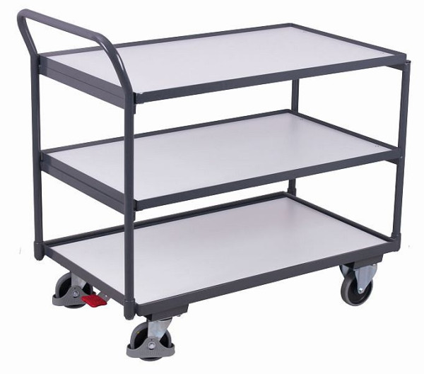 VARIOfit ESD Tischwagen mit 3 Ladeflächen, Außenmaße: 975 x 525 x 1.010 mm (BxTxH), sw-500.657