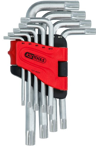 KS Tools RIBE®-Winkelstiftschlüssel-Satz, kurz, 9-teilig, 151.4620
