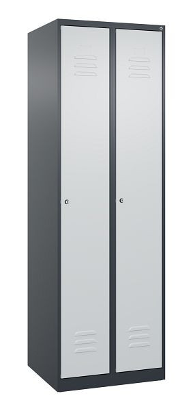 C+P Mehrzweckschrank Classic PLUS, Wäsche-Spind, 2 Abteile, 1850x600x500mm, 7016/7035, Zylinderschlösser, 080000-20B S10024