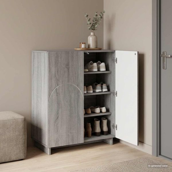 vidaXL Schuhschrank 73 x 38 x 87,5 cm Holzwerkstoff Sonoma-Grau, 8011654