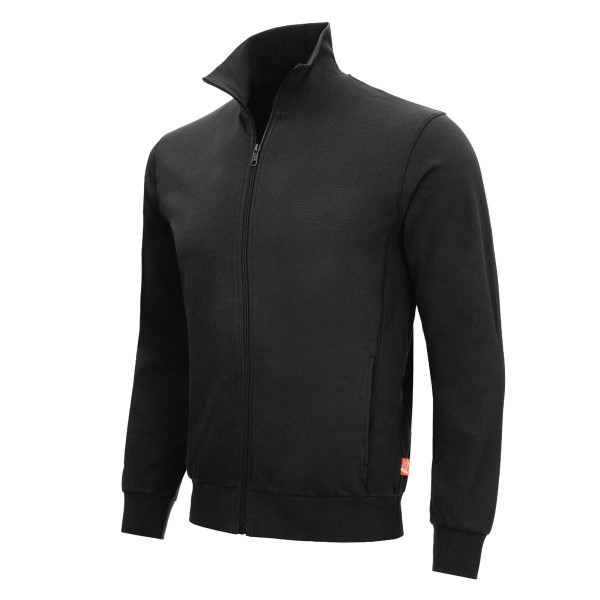 NITRAS MOTION TEX LIGHT, Sweatjacke, 70% Baumwolle / 30% Polyester, 300 g/qm, Größe: 6XL, Farbe: schwarz, VE: 15 Stück, 7020-1000-6XL