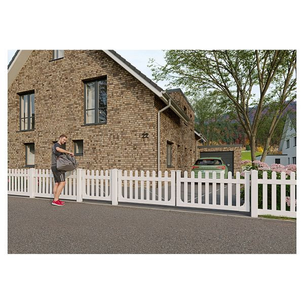 T&J ALASKA-Serie Gartenzaun Tor, Doppeltor gerade Ausführung 300 x 80 cm, ohne Pfosten, PVC weiß, DIY-System, 45224