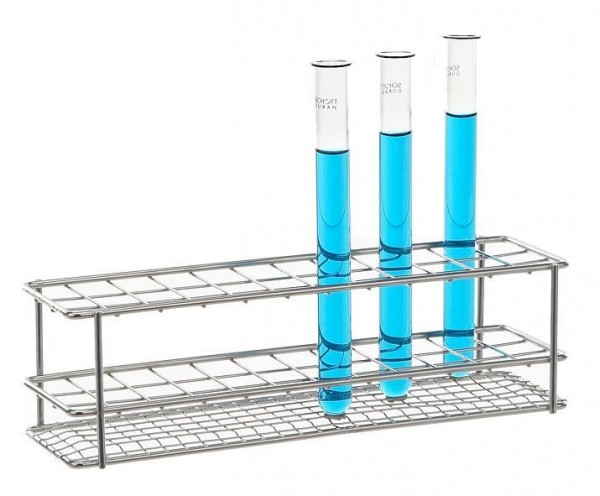 Bochem Reagenzglasgestell 18/10 Stahl, Draht, electrolytisch poliert, D=16mm, 2x12 Reagenzgläser, 10172