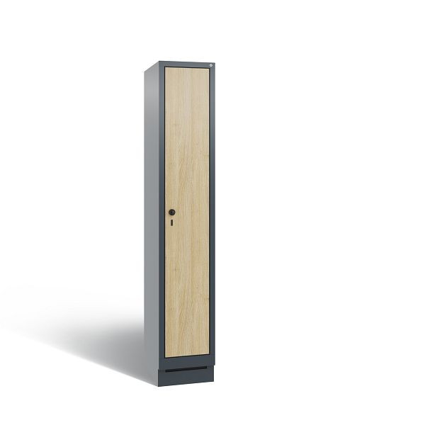 C+P Spind Evolo, 1 Abteil, H1800xB320xT500 mm, Anthrazit/HPL Eiche, 48020-10 S10555