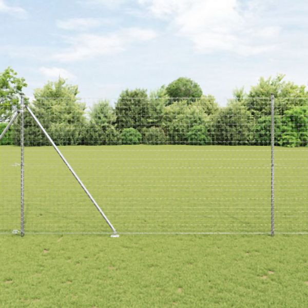 vidaXL Zaunpfosten mit Spitze 52 Stück Ø32 mm 170 cm Galvanisiertes Stahl, 3350214
