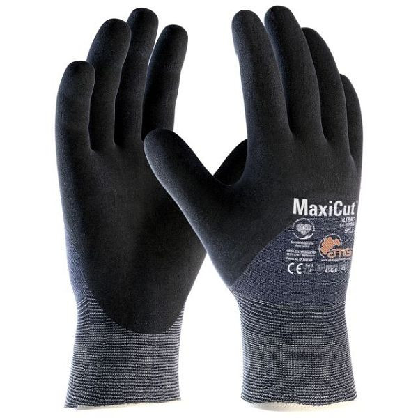 ATG MaxiCut Ultra Schnittschutz-Strickhandschuhe (44-3755), Farbe: schwarz/blau, Größe: 6, VE: 12 Paar, 2701-6