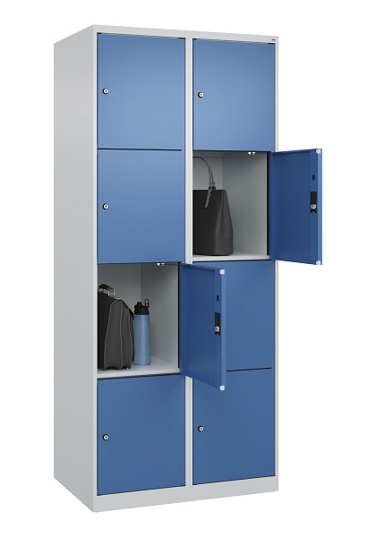 C+P Schließfachschrank Evolo PLUS, 8 Fächer, 1850x800x500mm, 7035/5023, 049000-224 S10008
