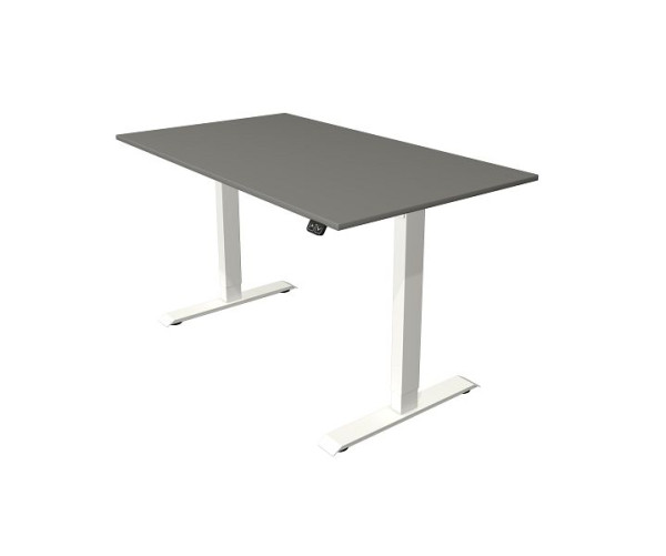 Kerkmann Sitz-/Stehtisch Move 1 weiß/silber, B 1400 x T 800 mm, elektrisch höhenverstellbar von 740-1230 mm, Grafit, 10358412