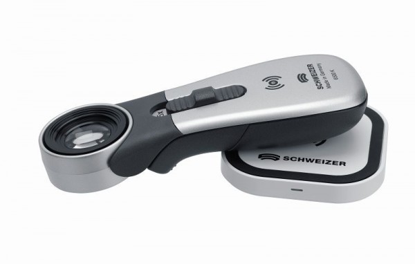 Schweizer Handleuchtlupe Set Tech-Line Induktion 6500K, 15x/Ø16,3mm, bi-/plankonvex, 099562-1