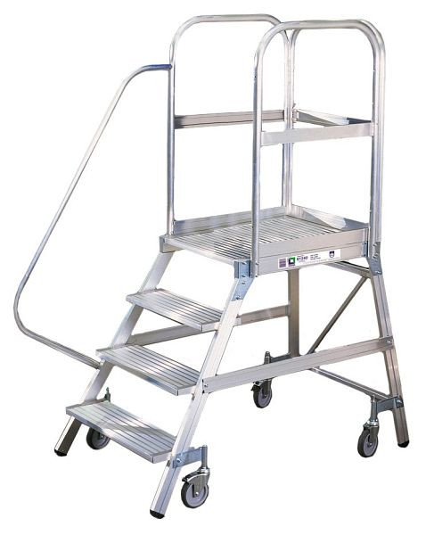 Schulte Aluminium-Podestleiter, einseitig begehbar, mit Rollen, Arbeitshöhe ca. 3,00 m, 34868