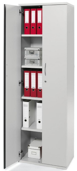 Deskin Flügeltürenschrank, Dekor lichtgrau, B 600 x H 1948 x T 380 mm, 271088