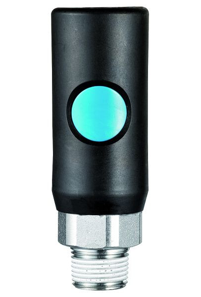 Prevost Kupplung mit konischem Außengewinde, AG BSPT= R 3/8, Dichtigkeit= Teflon vorbeschichtet, VE: 10 Stück, ISC 061162