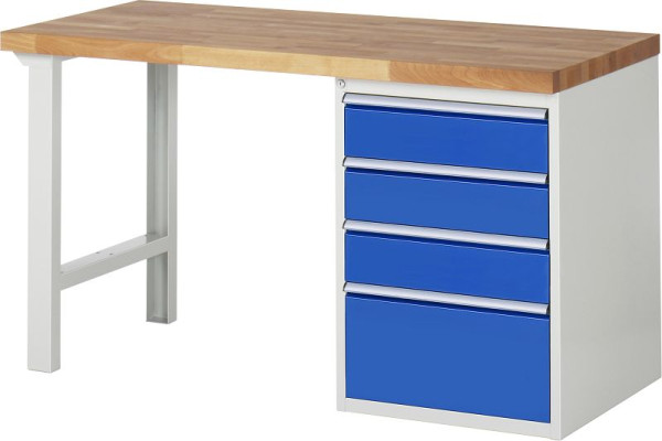 RAU Werkbank Serie 7000 - Modell 7510, B1500 x T700 x H890 mm, Systemunterbau B1500 x T650 x H850 mm, 03-7510A1-157B4M.11