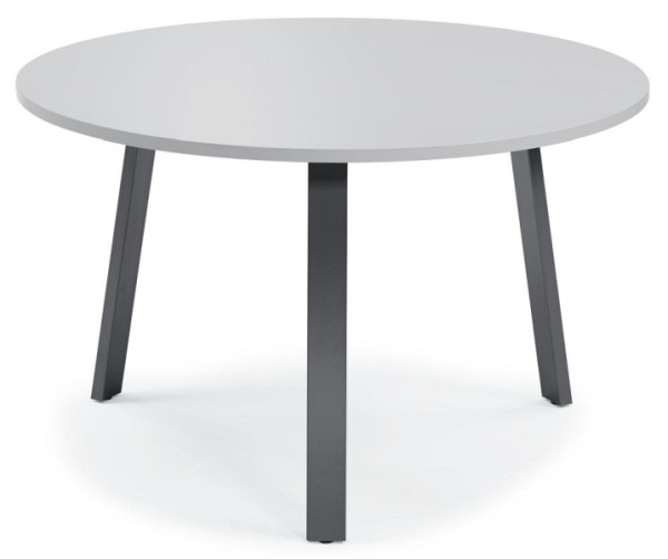 Deskin Konferenztisch RIO, Platte Dekor Lichtgrau, Gestell Anthrazit RAL 7016, Durchmesser 1200 mm, Höhe 735 mm, 281547