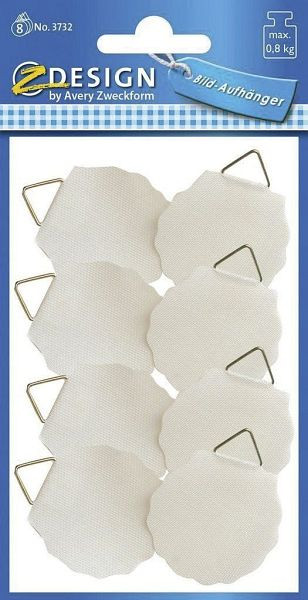 AVERY Zweckform 3732 Z-Design Bildaufhänger, weiß, 30 mm, 8 Stück, 3732