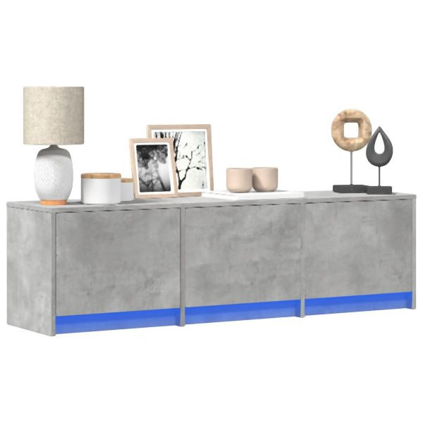 vidaXL TV-Schrank LED Betongrau 140x34x40 cm Holzwerkstoff, 852246