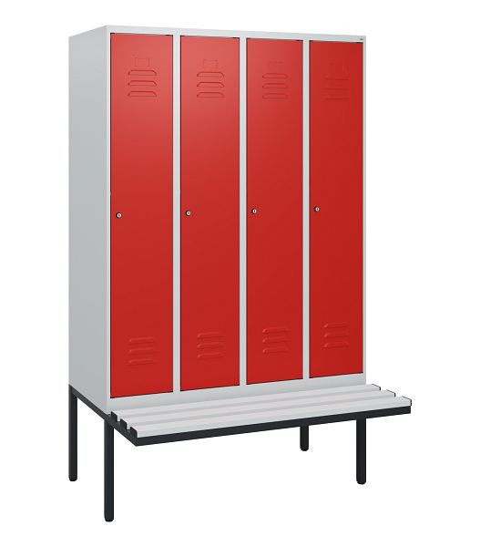 C+P Umkleidespind Classic PLUS, 4 Abteile, 1950x1200x815mm, 7035/3020, Zylinderschlösser, 0800405-40 S10047