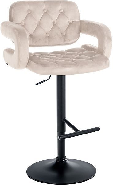 CLP Barhocker Dublin Samt schwarz, creme, 323515, 4255716308926