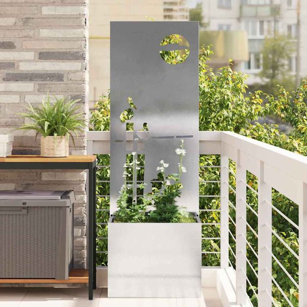 vidaXL Garten Sichtschutz-Leinwand Silber 50 x 140 cm Edelstahl, 876473