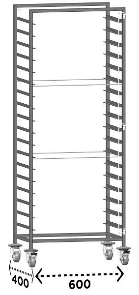 Unox Stikkenwagen für 18 Bleche 600x400, XTB0005