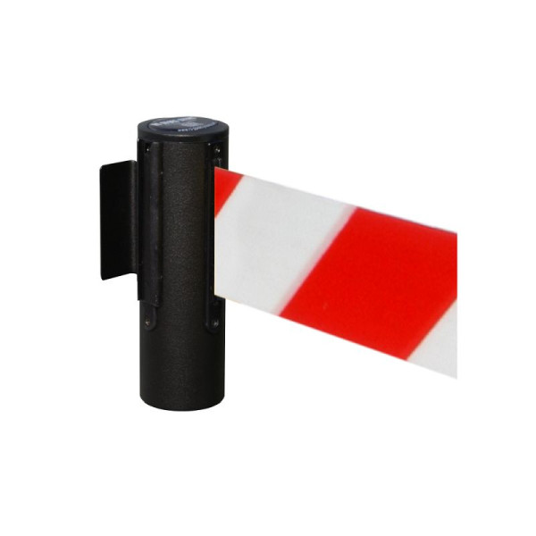 Stein HGS Wandgurtkassette 'P-Line 46' aus Metall, schwarz, breites Band, rot/weiß, 2,3 m, 65866.0007