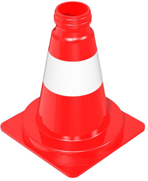 Schake Leitkegel tagesleuchtend, rot / weiß, Höhe: 200 mm, 3L200