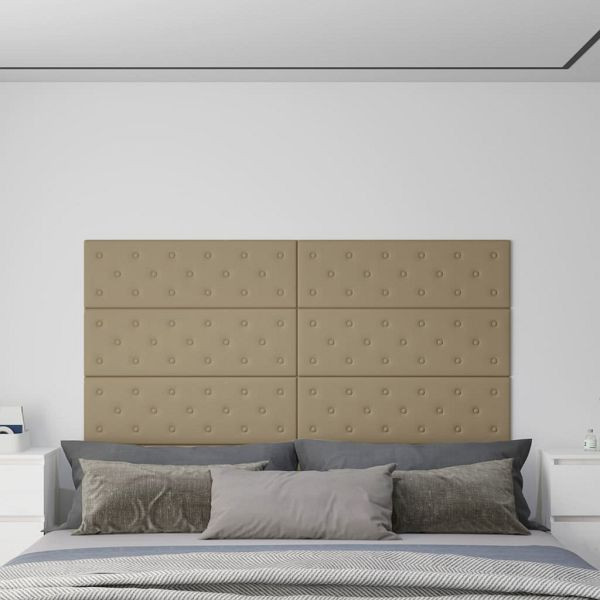 vidaXL Wandpaneele 12 Stück Cappuccino-Braun 90x30cm Kunstleder 3,24 m², 344006
