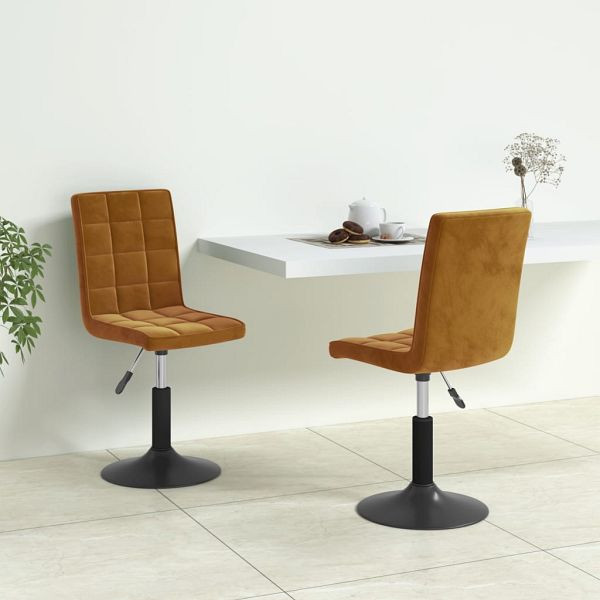 vidaXL Esszimmerstühle 2 Stk. Drehbar Braun Samt, 335739
