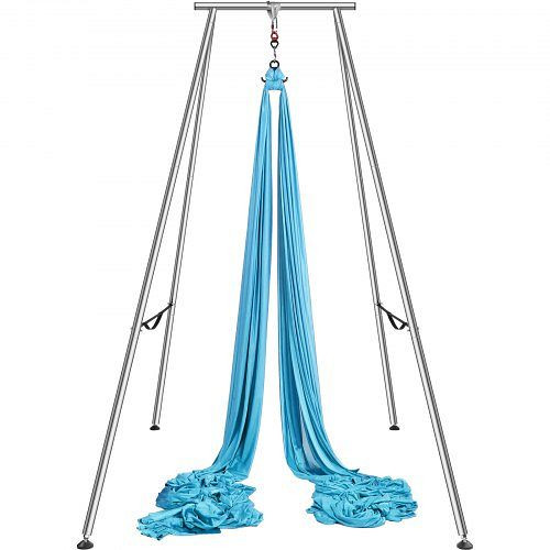 VEVOR Aerial Yoga Hängematte mit Yogarahmen 12 x 2,6 m, Blau, KJDC12MDC293SHRTGV0