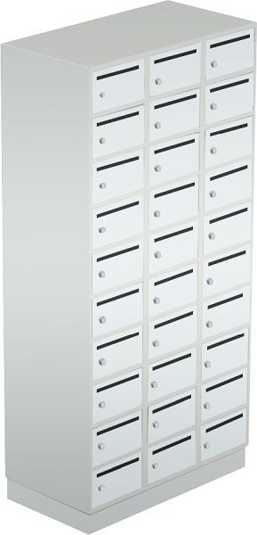 Eurobox Postverteilerschrank, 3 Abteile 30 Fächer mit Schlitz, OF/2023/04/00369, 0950-035310