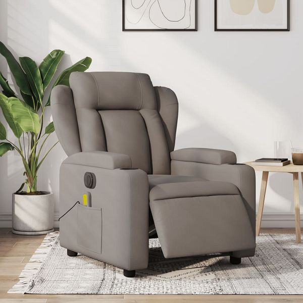 vidaXL Massagesessel Elektrisch Taupe Stoff, Top-Qualität, 3204478