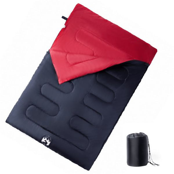 vidaXL Doppelschlafsack mit Kissen Erwachsene Camping 3-4 Jahreszeiten, 94446