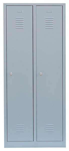 Lüllmann Stahl-Kleiderschrank / Garderobenschrank, 1800 x 800 x 500 mm, Lichtgrau/Lichtgrau, 515120