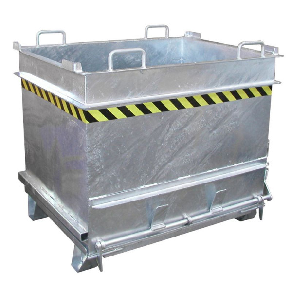 STEIN HGS Baustoffcontainer BC, mit Steinklammer-Entriegelung und Bodenentleerung, ohne Farbe, feuerverzinkt, Höhe 1160 mm, feuerverzinkt, 79395.0004