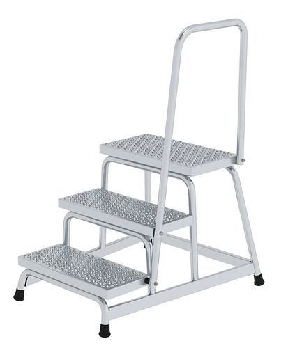 Krause Arbeitsplattform aus Aluminium mit Handlauf, 3 Stufen, mit R 13 Rutschschutz, 274498