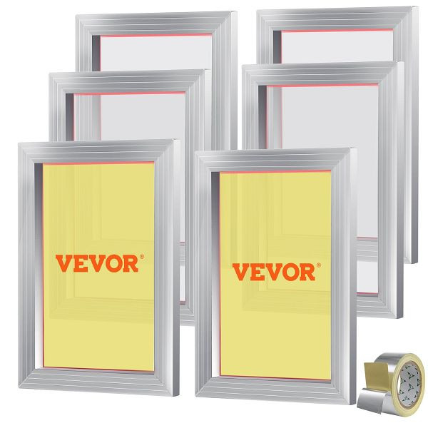 VEVOR Siebdruck Kit, 6 Stück Aluminium Siebdruck Rahmen, 10x14 Zoll Siebdruck Rahmen mit 156 Mesh, SYKJD61561014ONC9V0