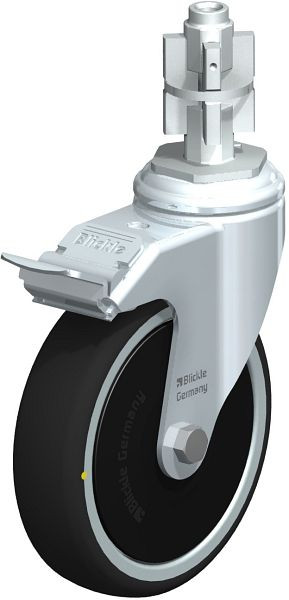 Blickle LKRA-PATH 126K-11-FI-ELS-FK-E15 Apparate-Lenkrolle mit Expander & Feststeller, Thermoplastisches Polyurethan, Grau, 848879