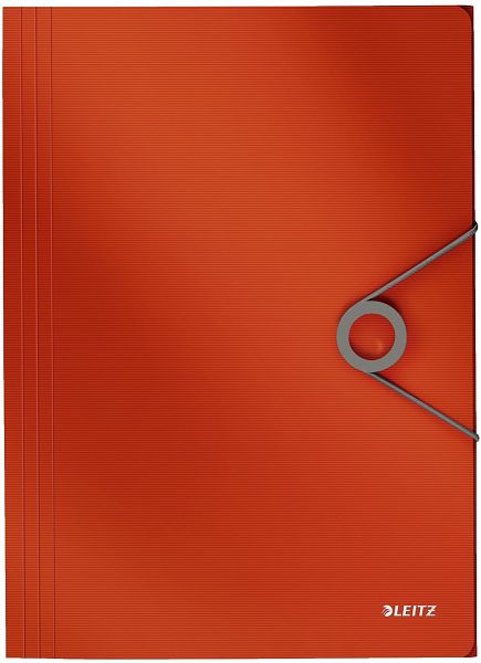 LEITZ 4563 Dreiflügelmappe Solid, A4, PP, hellrot, 4563-10-20