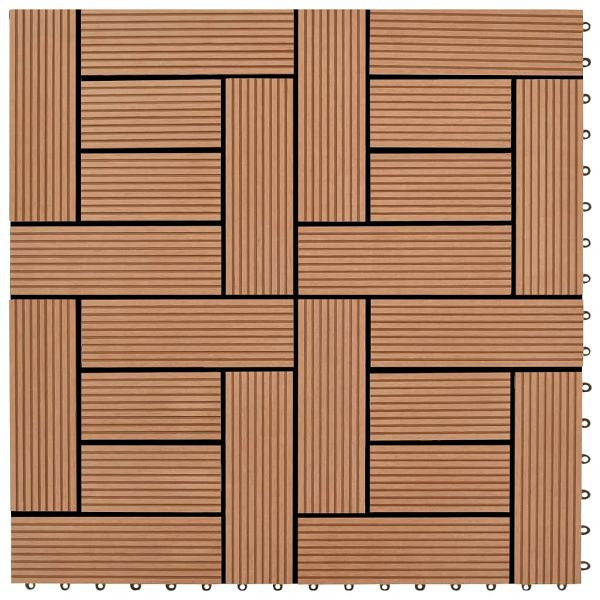 vidaXL 22 Stück Terrassenfliesen 30 x 30 cm 2 qm WPC Braun, 277798