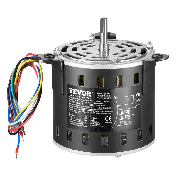 VEVOR 1/5PS Gebläsemotor 1,45A, 700/900/1100U/min 3-Gang 8μF/450 V Kondensator, MSFGJDJ15HP3PS02WV7