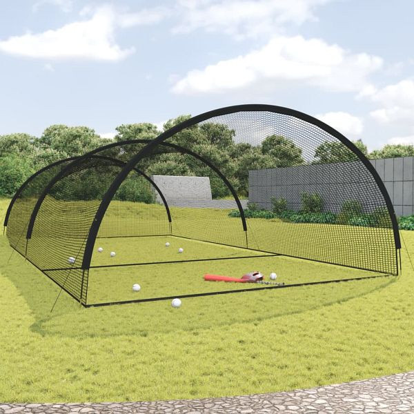 vidaXL Baseball-Schlagkäfig Schwarz 900x400x250 cm Polyester, 93750