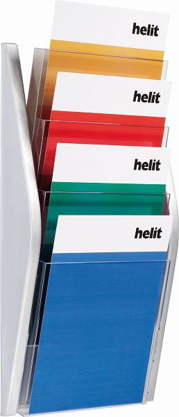 helit Wandbogendisplay "the arc" 4 x DIN A4 hoch, silber, H6270100