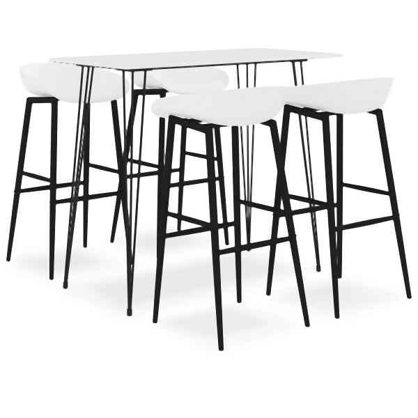 vidaXL 5-tlg. Bar-Set Weiß, Metall, 3057410, 8720286172537