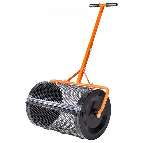 VEVOR Saatgutstreuer, 67 cm Kompoststreuer mit T-Griff, höhenverstellbarer Torfmoosstreuer, pulverbeschichteter Stahl Düngestreuer, GTSBJHSFMTCGIFLZ7001V0