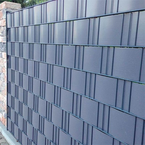 NOOR Sichtschutzstreifen PVC 0,19 x 2,55m Zaunblende Hart Farbe: hellgrau RAL 7040, 155ZEASYD7040