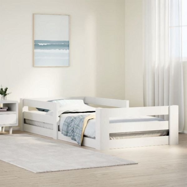 vidaXL Massivholzbett ohne Matratze Weiß 80x200 cm Kiefernholz, 855679