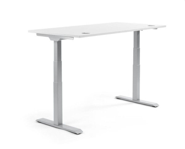 Deskin Höhenverstellbarer Schreibtisch FLEX MODUL, Weiß, 2000 x 800 x 605-1255 mm, Gestell: Alusilber, 346524