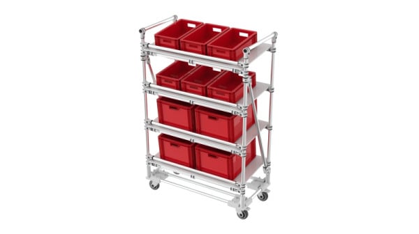 TRILOGIQ Mobiler Picking-Trolley mit 4 Ebenen, 21149-01